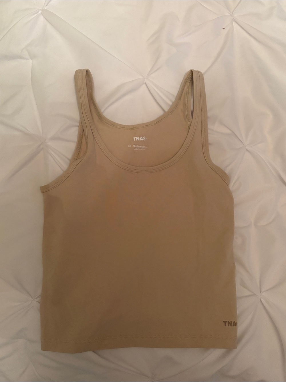 Aritzia TNA Beige Scoop Neck Tank Top